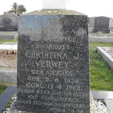 VERWEY Christina J. nee NIEHAUS 1938-1963