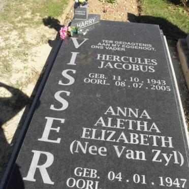 VISSER Hercules Jacobus 1943-2005 &amp; Anna Aletha Elizabeth VAN ZYL  1947-