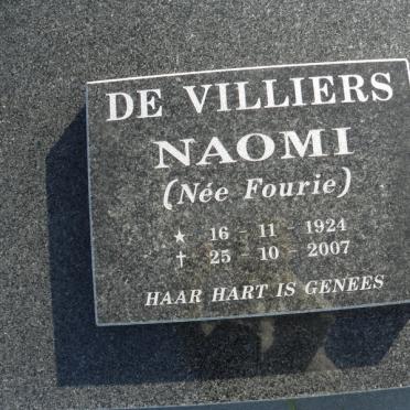 VILLIERS Naomi, de nee FOURIE 1924-2007