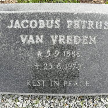 VREDEN Jacobus Petrus, van 1886-1973