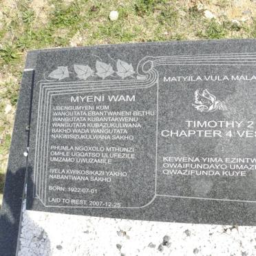 WAM Myeni 1922-2007