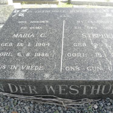WESTHUIZEN Stephen, van der 1899-1966 &amp; Maria C. 1904-1986