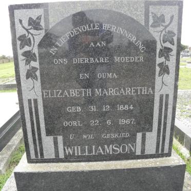 WILLIAMSON Elizabeth Margaretha 1884-1967