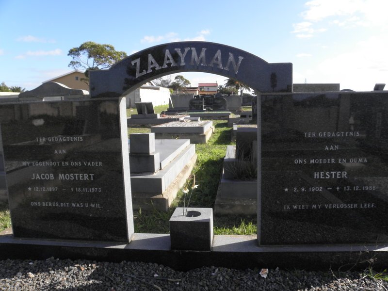 ZAAYMAN Jacob Mostert 1897-1973 &amp; Hester 1902-1988