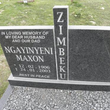 ZIMBEKU Ngayinyeni Maxon 1906-2003
