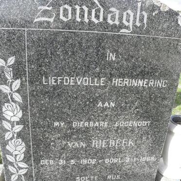 ZONDAGH van Riebeek 1902-1968