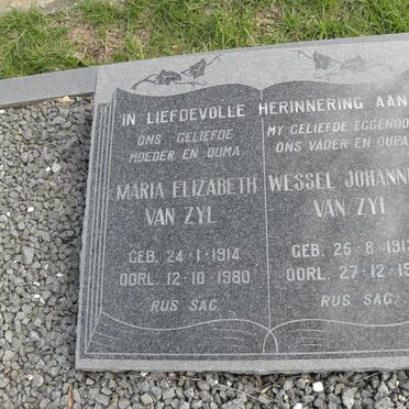 ZYL Wessel Johannes, van 1913-1971 &amp; Maria Elizabeth 1914-1980