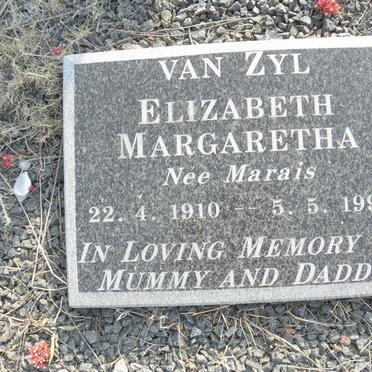 ZYL Elizabeth Margaretha, van nee MARAIS 1910-1998