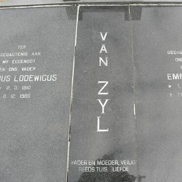 ZYL Jacobus Lodewicus, van 1910-1980 &amp; E.C.J. 1908-2002