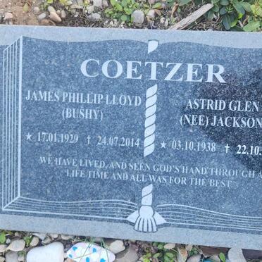 COETZER James Phillip Lloyd 1929-2014 & Astrid Glen JACKSON 1938-2022