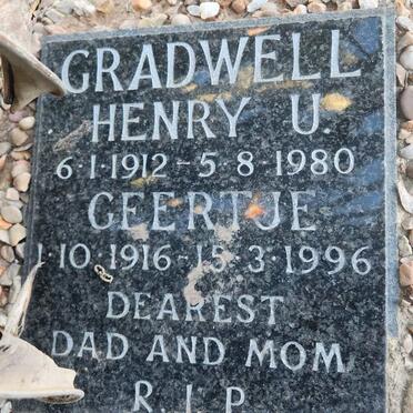 GRADWELL Henry U. 1912-1980 & Geertje 1916-1996