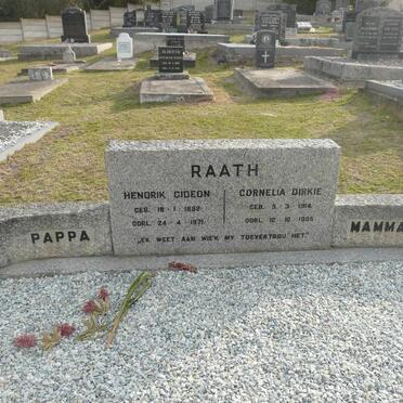 RAATH Hendrik Gideon 1892-1971 &amp; Cornelia Dirkie 1914-1995