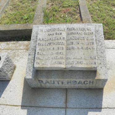 RAUTENBACH Jacobus C.J. 1870-1947 &amp; Magdalena S. OOSTHUIZEN 1879-1962
