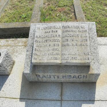 RAUTENBACH Jacobus C.J. 1870-1947 &amp; Magdalena S. OOSTHUIZEN 1879-1962