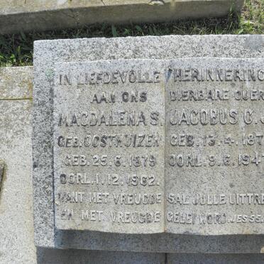 RAUTENBACH Jacobus C.J. 1870-1947 &amp; Magdalena S. OOSTUIZEN 1879-1962