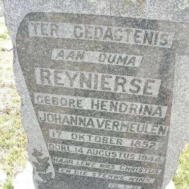 REYNIERSE Hendrina Johanna nee VERMEULEN 1852-1944