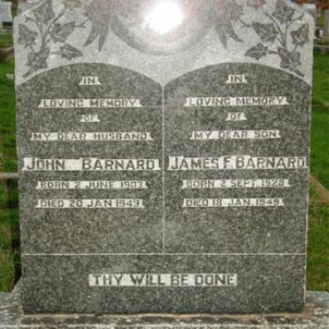 BARNARD John 1903-1949 ::  BARNARD James F. 1928-1949