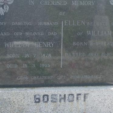 BOSHOFF William Henry 1878-1965 &amp; Ellen 1882-1969