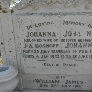 BOSHOFF Johannes 1885-1945 &amp; Johanna 1889-1933 :: BOSHOFF William James -1914