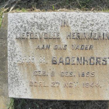 BADENHORST Jan H. 1855-1944