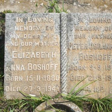 BOSHOFF Peter Johannes 1880-1962 &amp; Elizabeth Anna 1880-194?