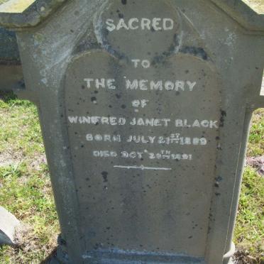BLACK Winefred Janet 18?9-1891
