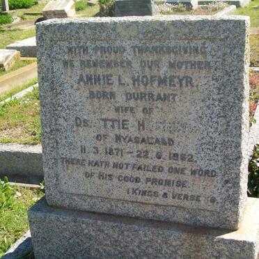 HOFMEYR Annie L. nee DURRANT 1871-1952
