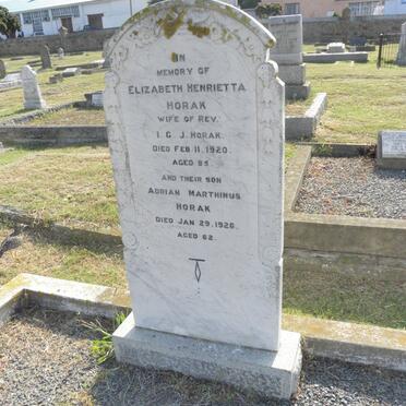 HORAK Elizabeth Henrietta -1920 :: HORAK Adrian Marthinus -1926