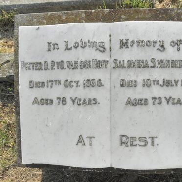 HOFF Pieter D.P., van der -1936 &amp; Salomina -1934