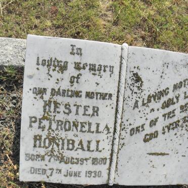 HONIBALL John Robert 1914-1947 &amp; Hester Petronella 1880-1930