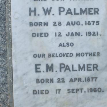 PALMER H.W. 1875-1921 &amp; E.M. 1877-1960