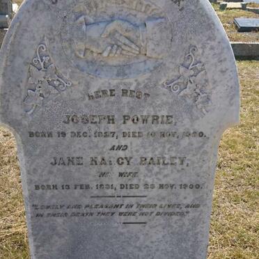 POWRIE Joseph 1827-1900 &amp; Jane Nancy BAILEY 1831-1900