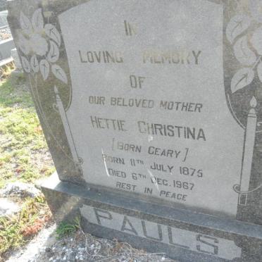 PAULS Hettie Christina nee GEARY 1875-1967