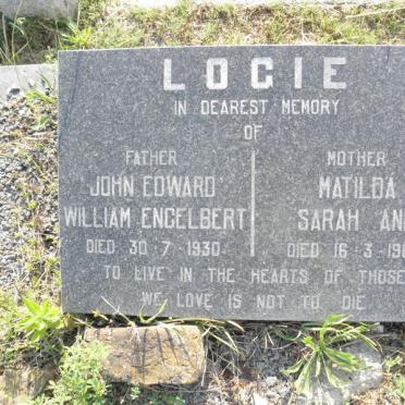 LOGIE John Edward William Engelbert -1930 &amp; Matilda Sarah Ann -1964