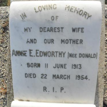 EDWORTHY Annie E. nee DONALD 1913-1954