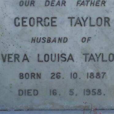 TAYLOR George 1887-1958 &amp; Vera Louisa WATTS -1949