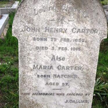 CARTER John Henry 1857-1915 &amp; Maria HATCHER