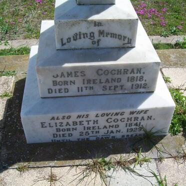 COCHRAN James 1818-1912 &amp; Elizabeth 1841-1929
