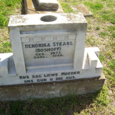 STEARS Hendrika nee BOSHOFF 1877-1938