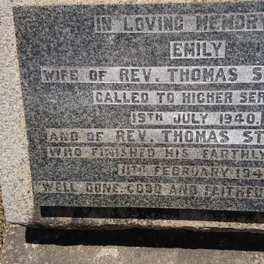 STEPHENSON Thomas -1945 &amp; Emily -1940
