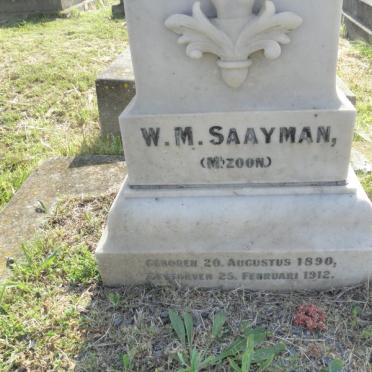 SAAYMAN W.M. 1890-1912