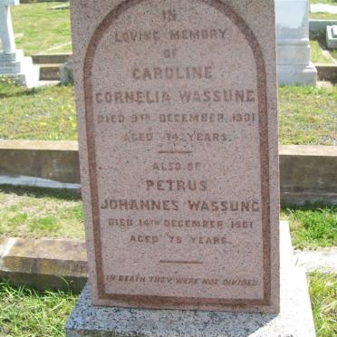 WASSUNG Petrus Johannes -1901 &amp; Caroline Cornelia -1901
