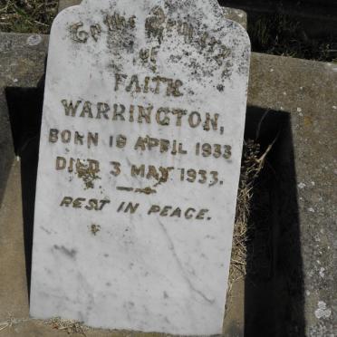 WARRINGTON Faith 1933-1933