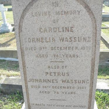 WASSUNG Caroline Cornelia -1901 :: WASSUNG Petrus Johannes -1901