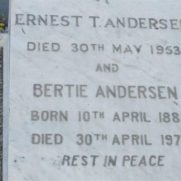 ANDERSEN Ernest T. -1953 :: ANDERSEN Bertie 1883-1976