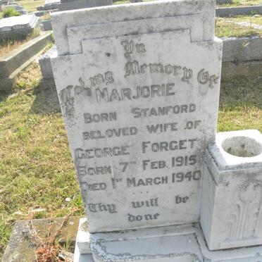 FORGET Marjorie Nee STANFORD 1915-1940