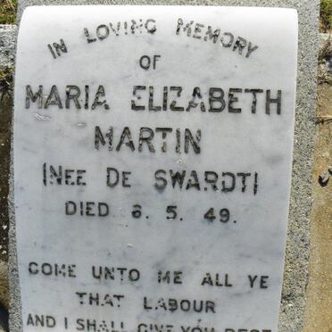 MARTIN Maria Elizabeth nee DE SWARDT -1949