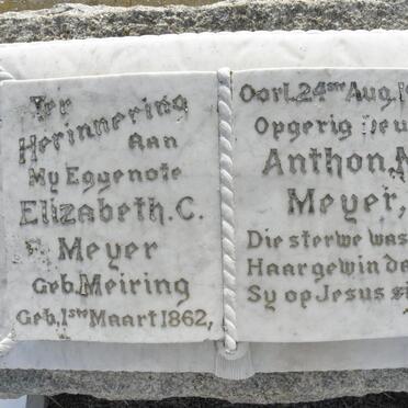 MEYER Elizabeth C.F. nee MEIRING 1862-1940
