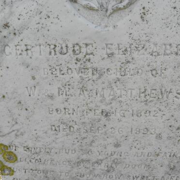 MATTHEWS Gertrude Elizabeth 1892-1893
