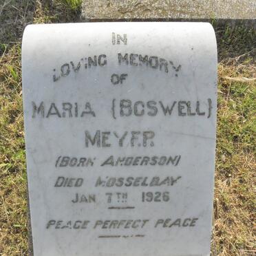 MEYER Maria Boswell nee ANDERSON -1926